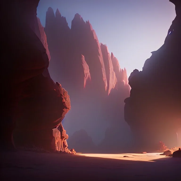 Cave in a desert mountain, hyper realistic, photography, rays, amazing lighting