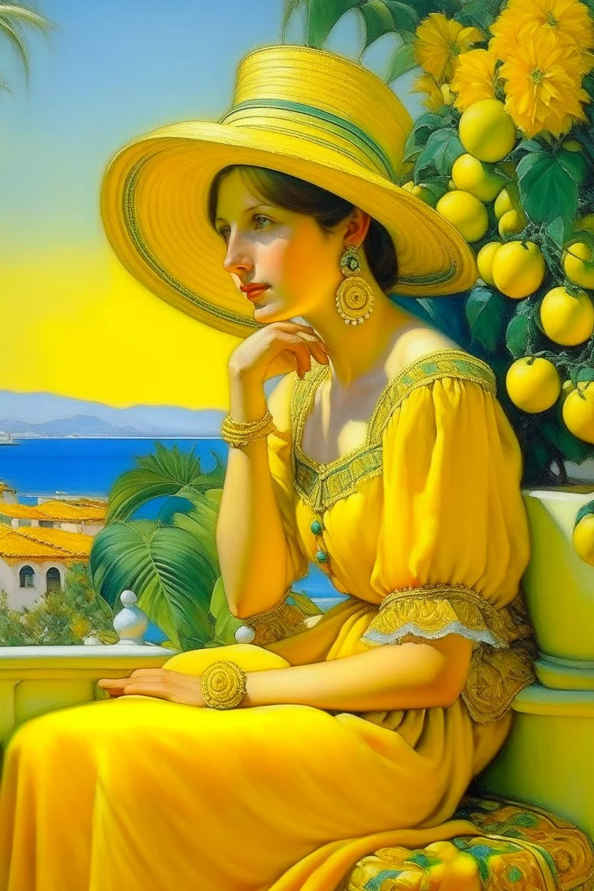 mexican cote d'azur woman yellow Neoclassicism mexican