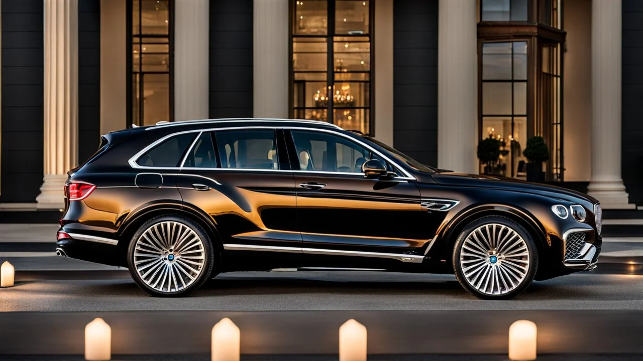 A luxurious (((fusion of a bmw and Bentley bentayga))), its sleek contours and opulent details blending seamlessly together