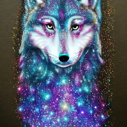 A magical sparkle wolf