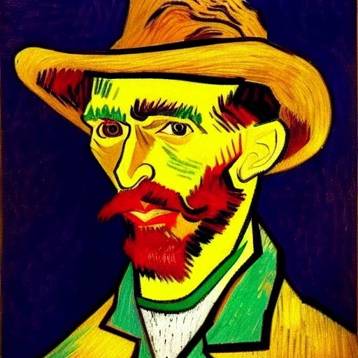 retrato de una hombre llamado Jacobo con el estilo de Vincent van Gogh