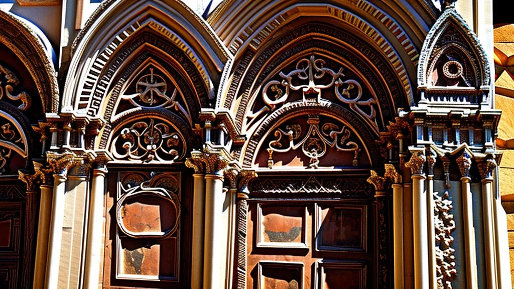 ornate facing of an ancient cathedral