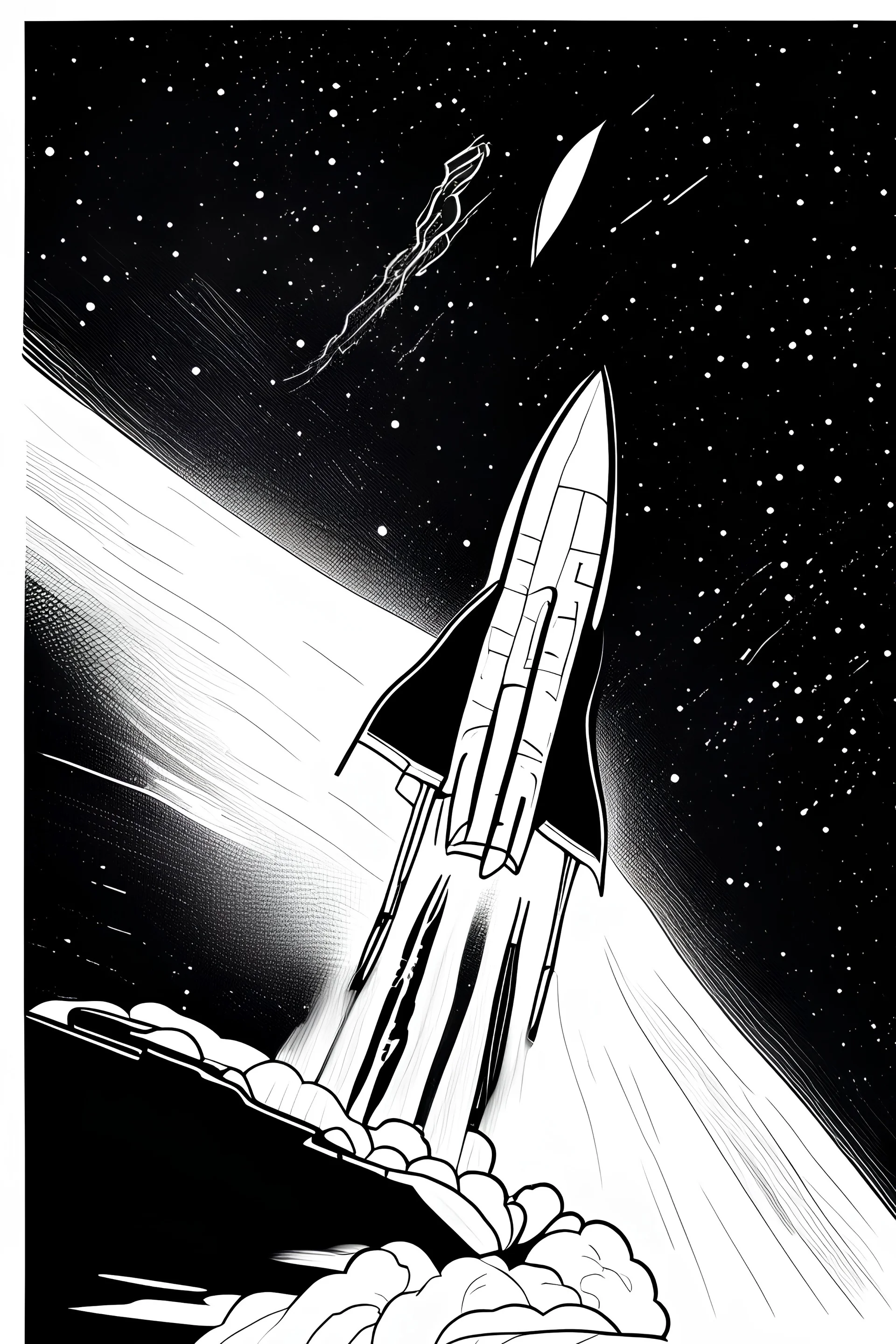 space X in single line art black and white for an academic report cover page
