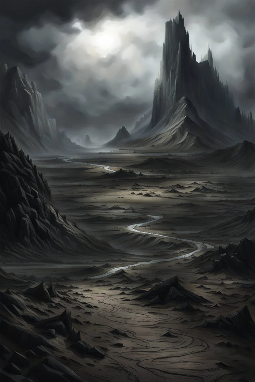 Barren realm of death, photorealistic