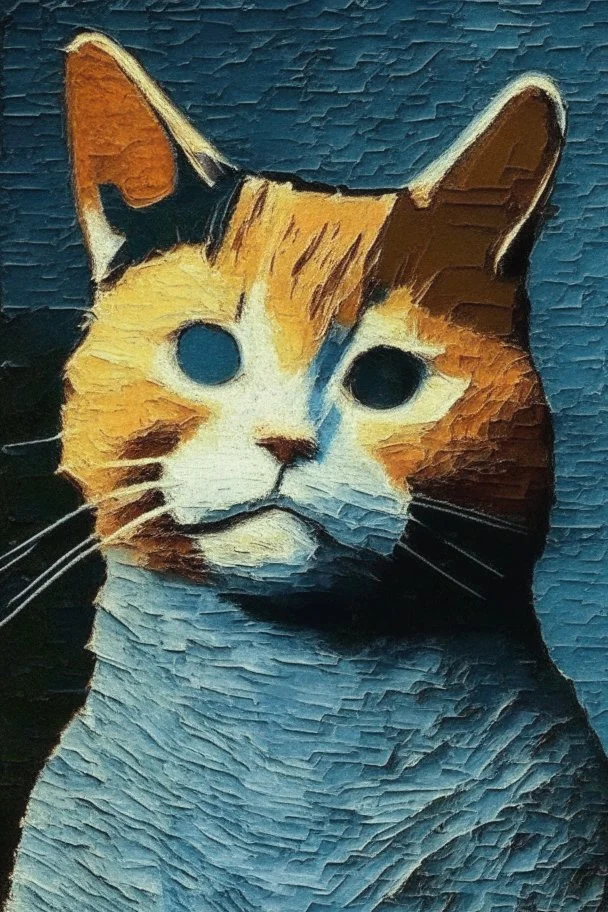 Portrait of a cat by Van Gogh