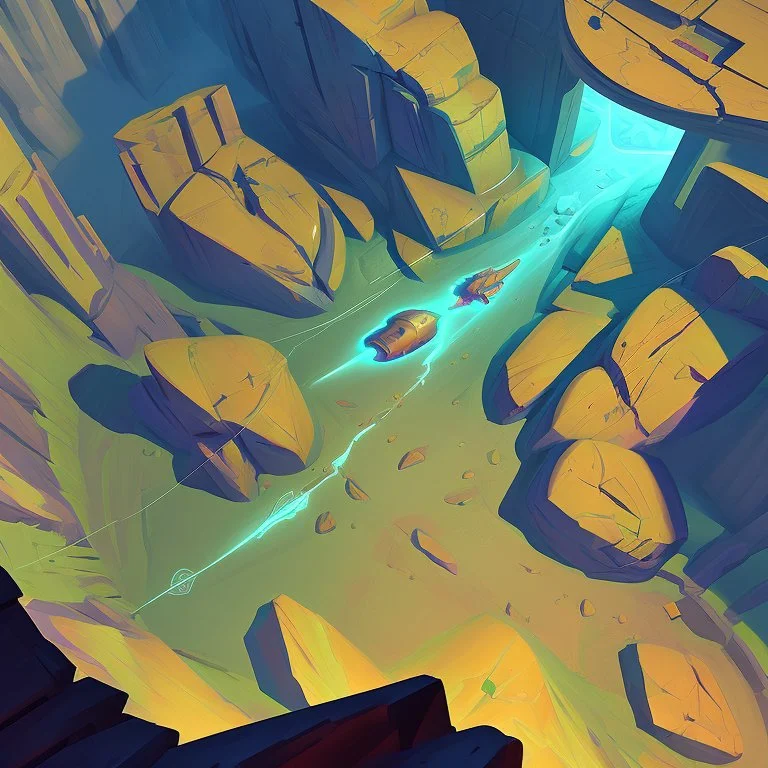 stylized,canyon,scifi,dungeons map,futuristic,roboquest,top view,4k,details stylized