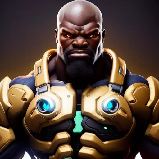 Ultra detailed fullbody Portrait in oil on canvas of overwatch character- DOOMFIST with armor,extremely detailed digital painting,intense stare, extremely detailed face, crystal clear eyes, mystical colors ,perfectly centered image, perfect composition, rim light, beautiful lighting,masterpiece ,8k, stunning scene, raytracing, anatomically correct, in the style of Steve Jung and robert e howard and Wizyakuza and Ohrai Noriyoshi and Simon Bisley and uncannyknack and kilory.