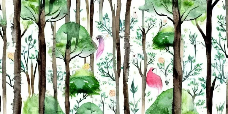 exquisite whimsical woodland watercolor, delicate woodland, cute, adorable, linen backdrop