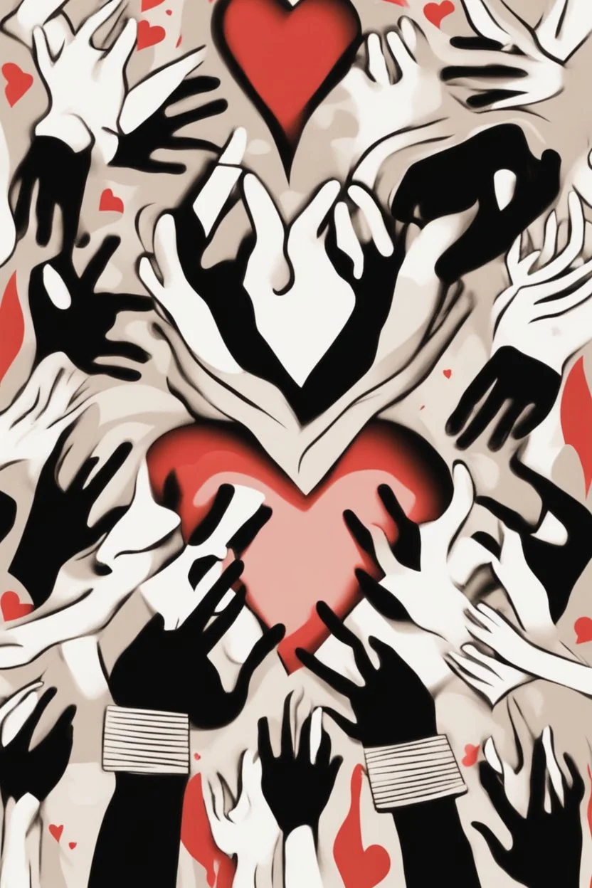 abstract hands cradling a heart