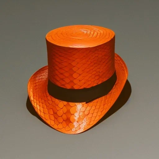 A orange Snake wearing a top hat