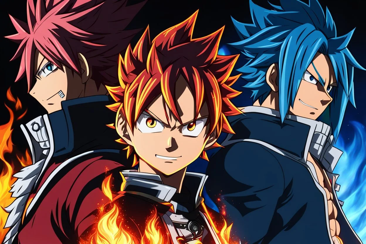 Natsu in 8k 2D anime fairy tail drawing style, fairy tail costum, close picture, fire, fantasy, neon, highly detailed, high details, detailed portrait, masterpiece,ultra detailed, ultra quality