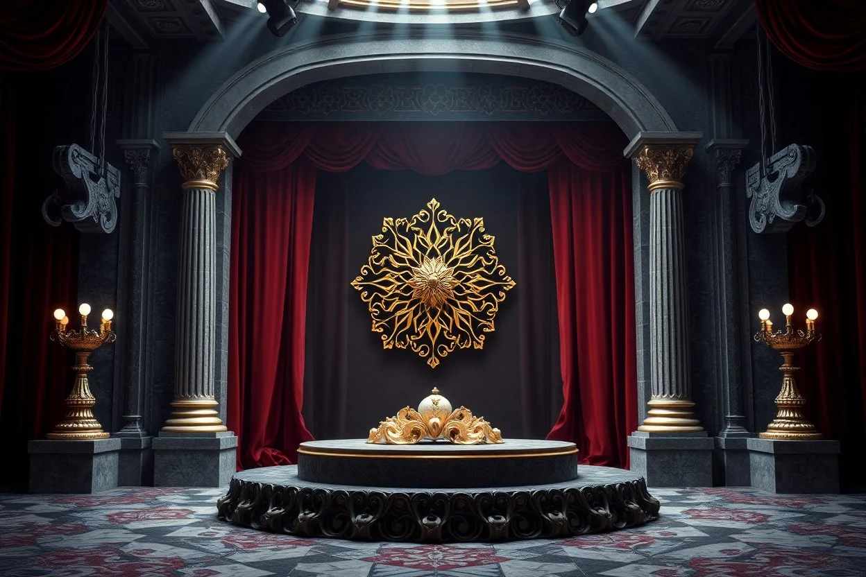 image of a Royal stage with 3d fractal base decoration