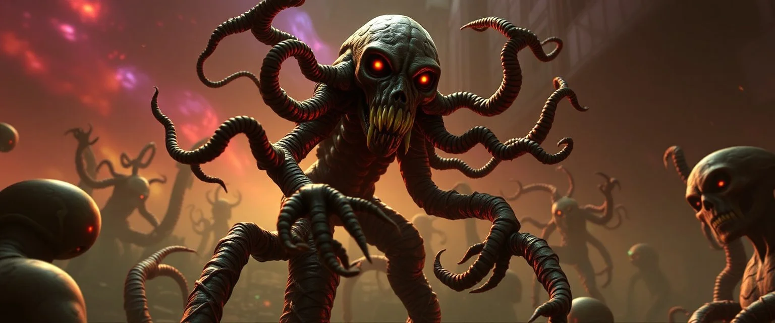 Leshy in the style of fallout 4 and Escher and Giger