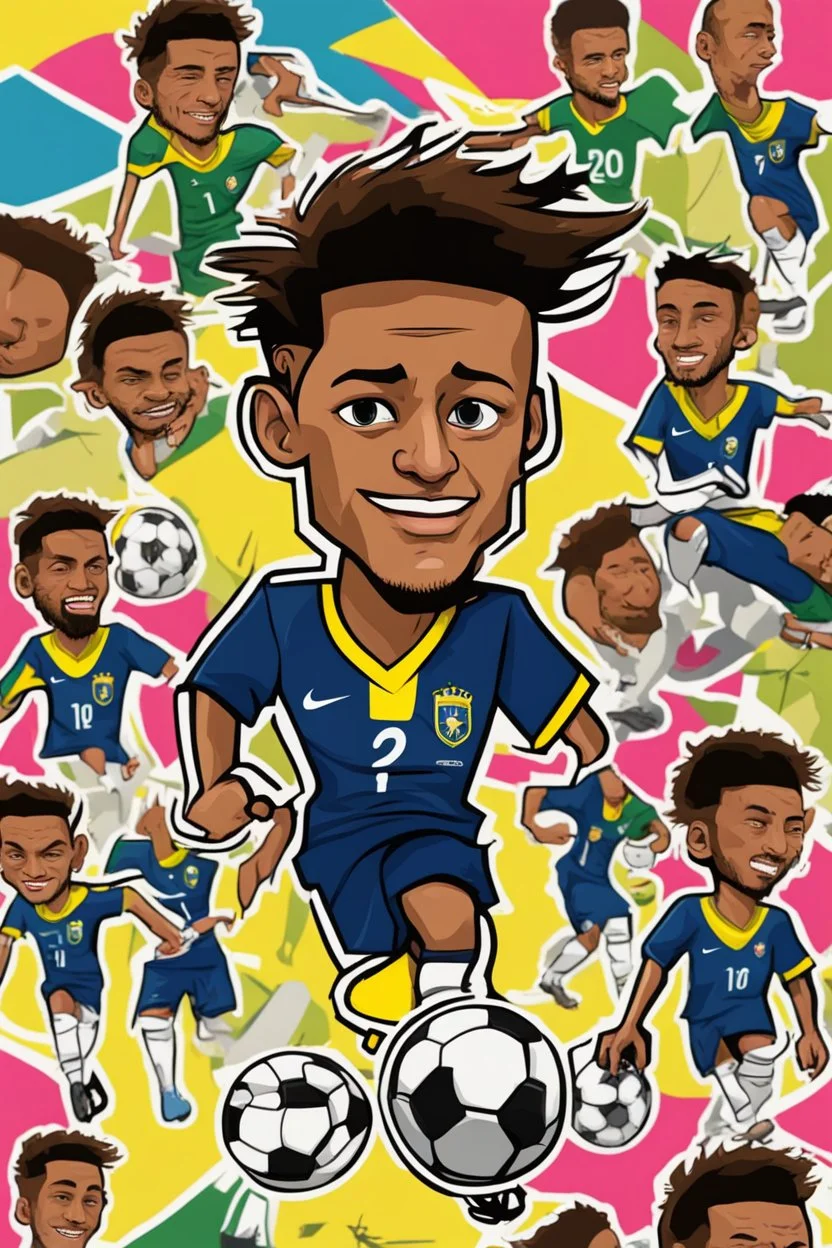 Neymar Brazilian soccer player Carton 2d