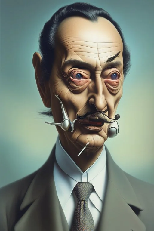 Potrait of dali as dali style paint