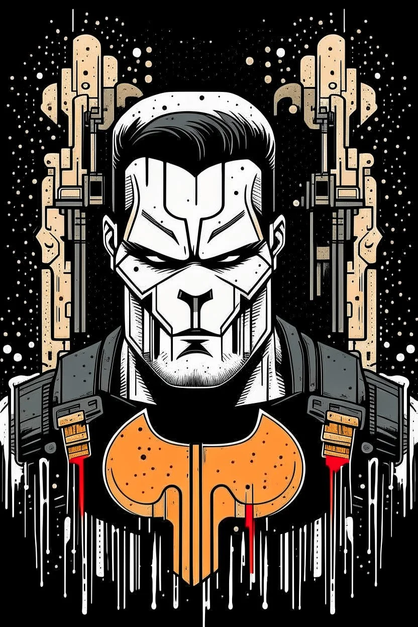 punisher sku;; in the style of Hiroshi Nagai