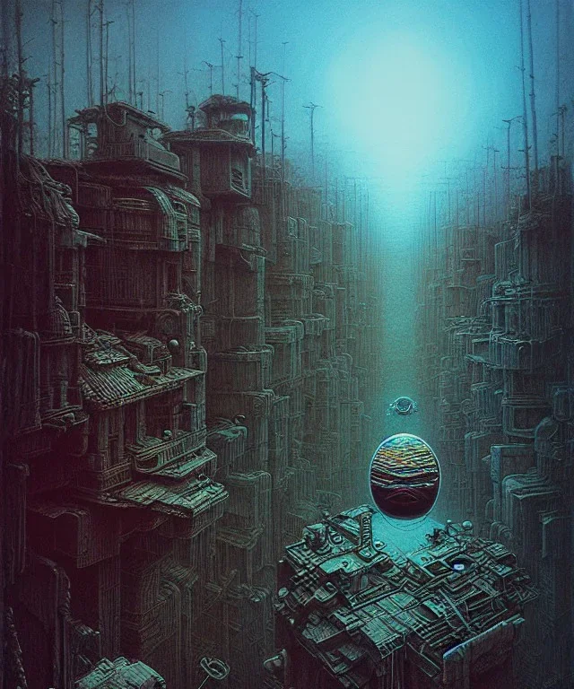 Camera., concept art, hyper detailed, beksinski, dan mumford, post-apocalyptic, oil on canvas