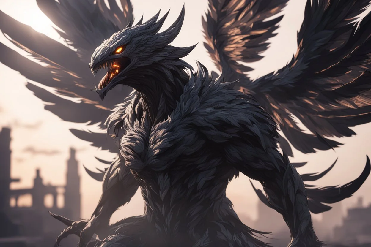 grendel in 8k solo leveling shadow artstyle, venom them, neon effect, big white wings, feathers, full body, apocalypse, intricate details, highly detailed, high details, detailed portrait, masterpiece,ultra detailed, ultra quality