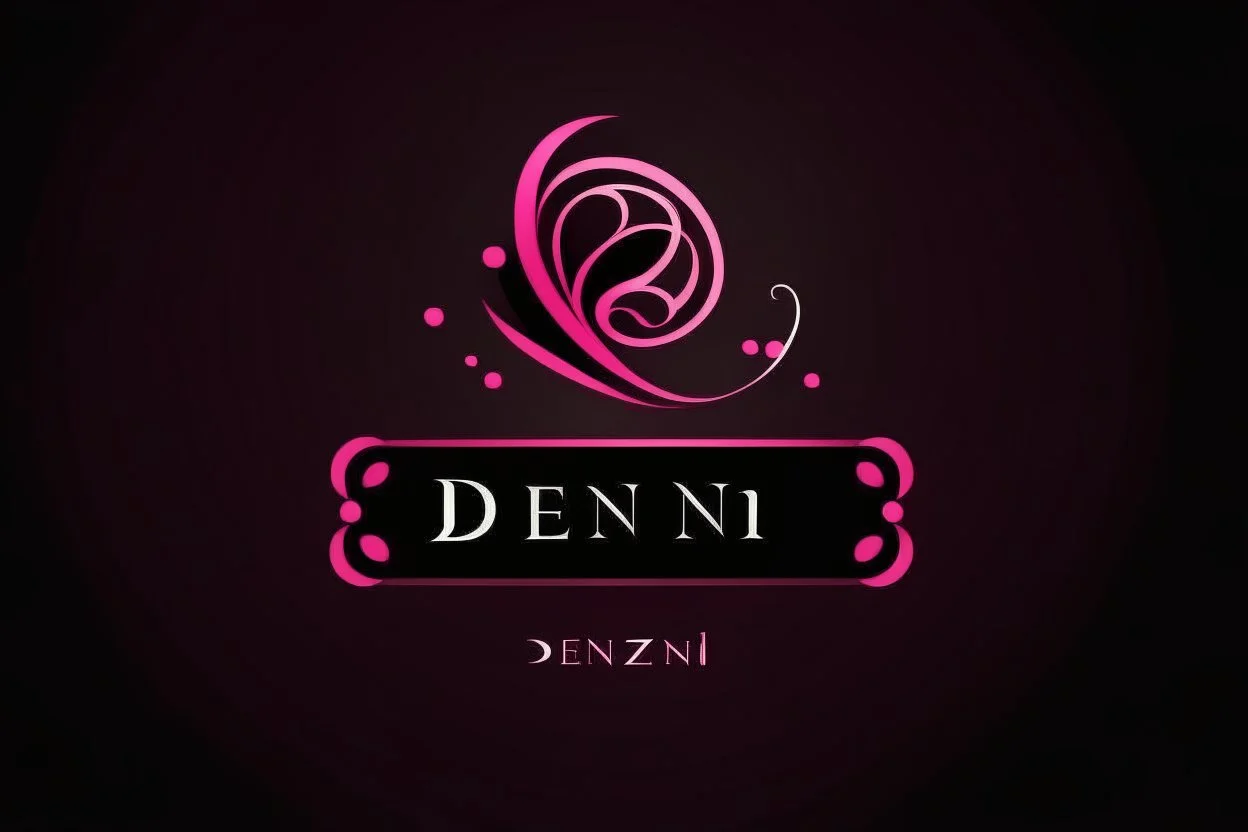 Create a logo called Deniz Boutique DARK PINK