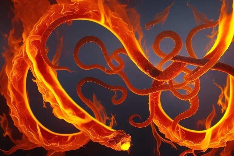 Fire spiritual tentacles fire wrapping around people's memories fire