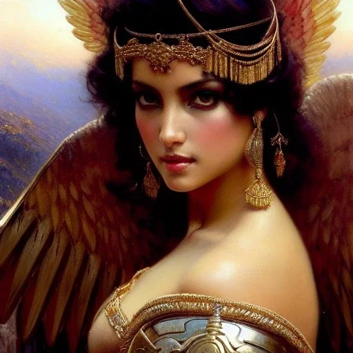 portrait beautiful face Female Angel,busty,ancient metal armor balanciaga fashion clothe painting by gaston bussiere, greg rutkowski, yoji shinkawa, yoshitaka amano, tsutomu nihei, donato giancola, tim hildebrandt, oil on canvas, cinematic composition, extreme detail,fit full head inside picture,16k