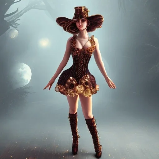 steampunk dancer full-body