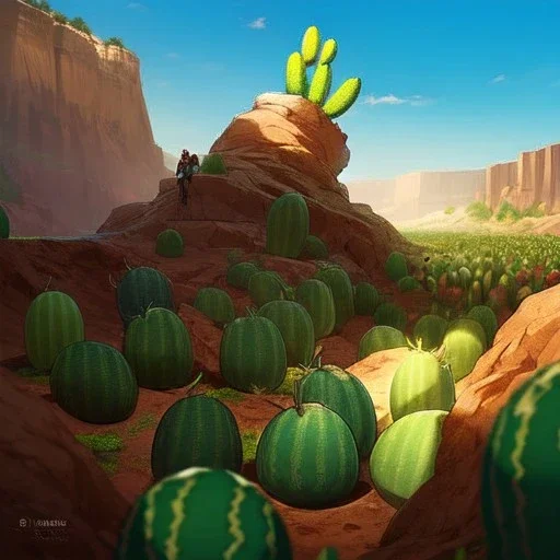 real life like cactus in the desert in arizona, grand canyon, anime