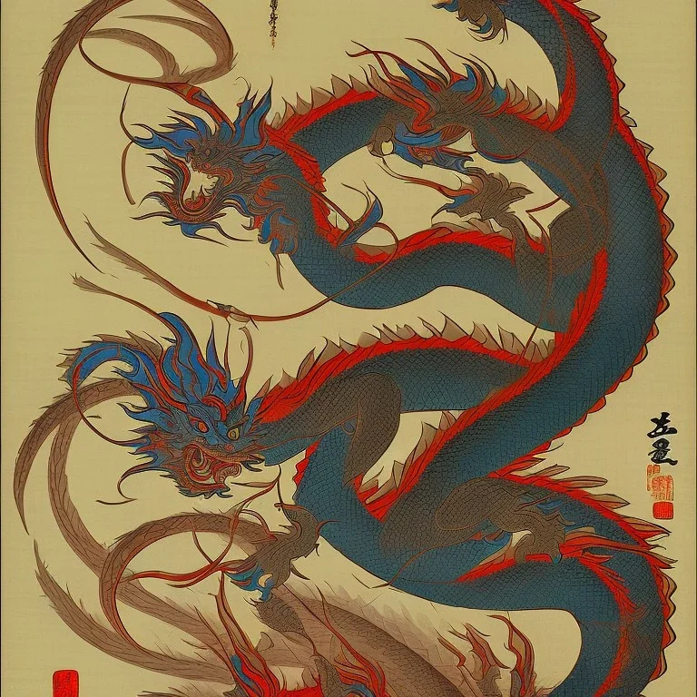 Ukiyo-e style dragon