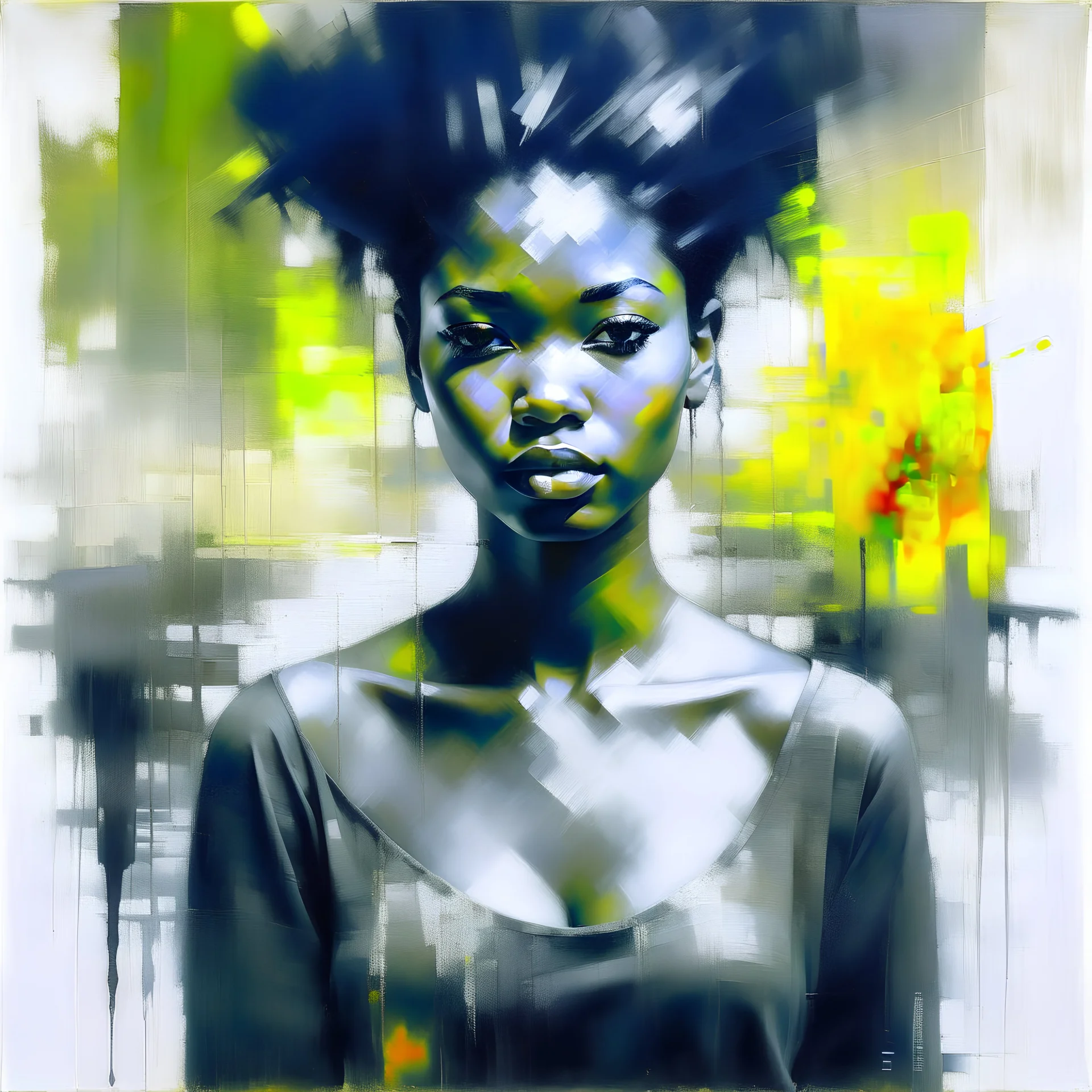 deep powerful evocative african portrait abstract painting,JEREMY MANN ,charcoal pencil strokes cross hatch technique minimalist illustration