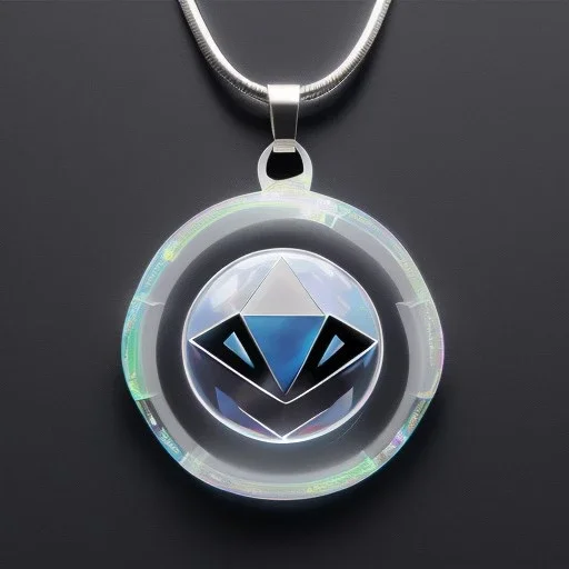 Clear polyester necklace with a pendant featuring a design inspired by a favorite video game character