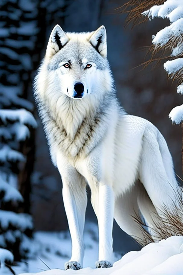 winter white gagantuan wolf