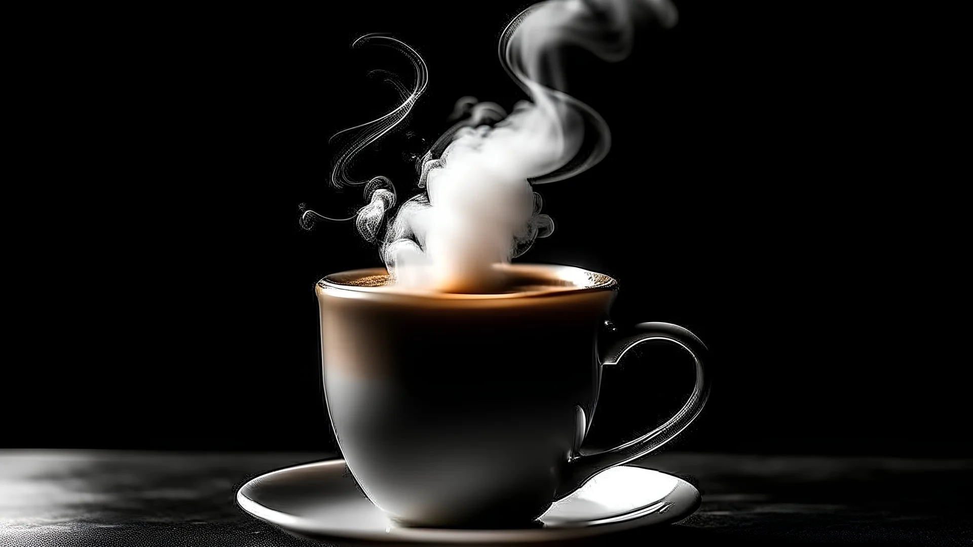 Coffee cup with smoke float up
