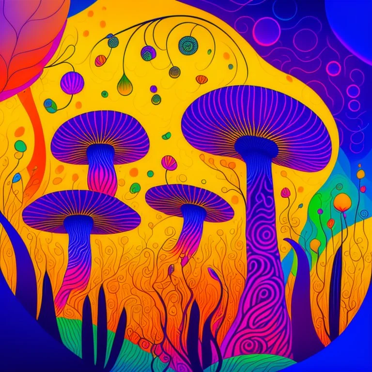 camoes art style inspired by Jonny Hatt Kean, abstract alien mushroom world drawing, surreal Abstract Background, Ethereal Mood. naif Alejandro Torres style. Hyperrealistic detailed, flat, vector illustration, Storybook Illustration, made of wire, pencil sketch, DAIM