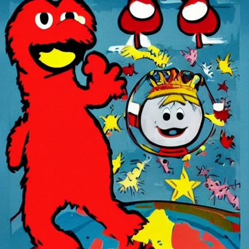 Elmo's World in the style of Soviet propaganda