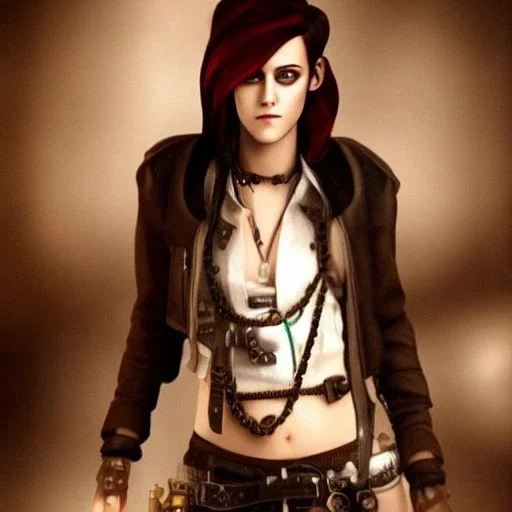 Kristen Stewart steampunk character very detailed cinematic unreal engine photo realistic, dramatic lighting