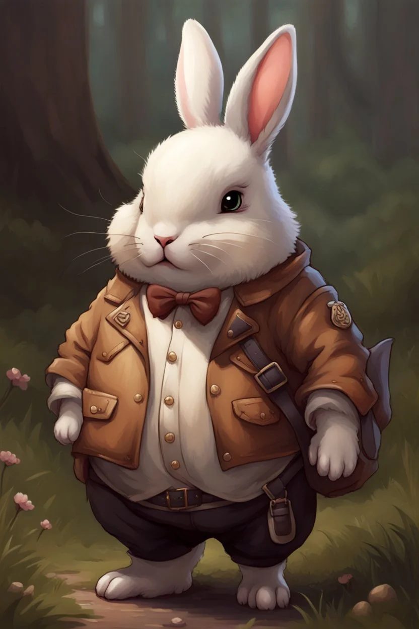 Cute chubby bunny jacket dnd art realism