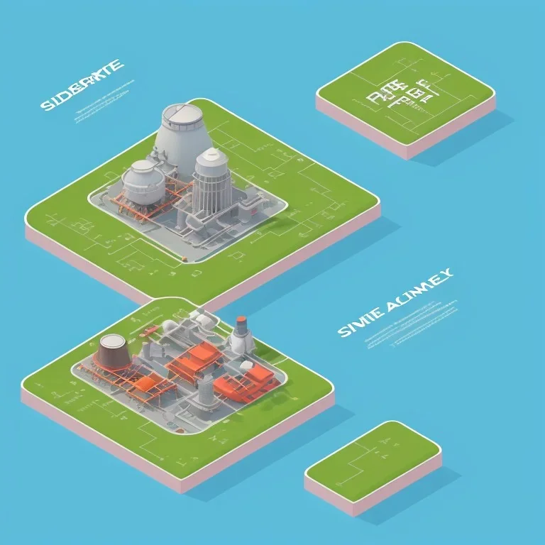 isometric architecture illustration flat design of a powerplant