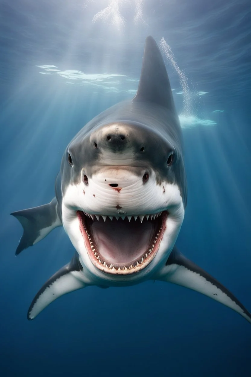 Friendly great white shark