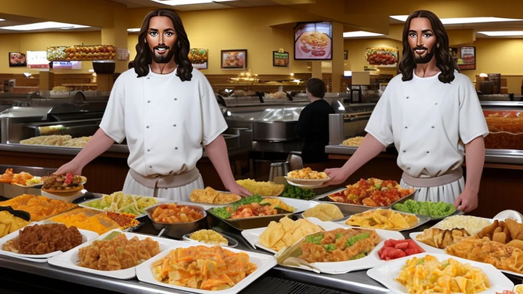 jesus goes to golden corral buffet