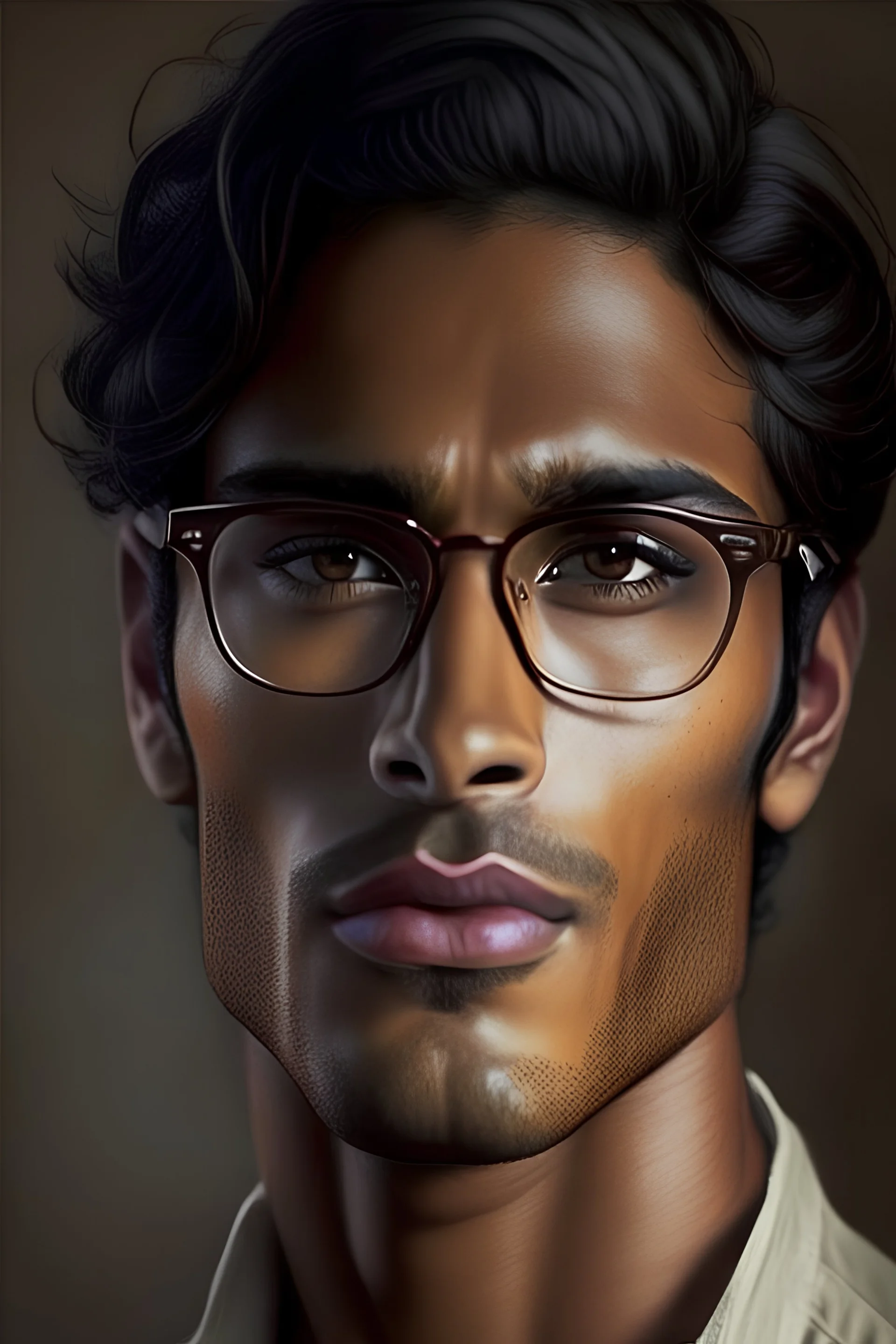 Handsome brown man wearing glasses