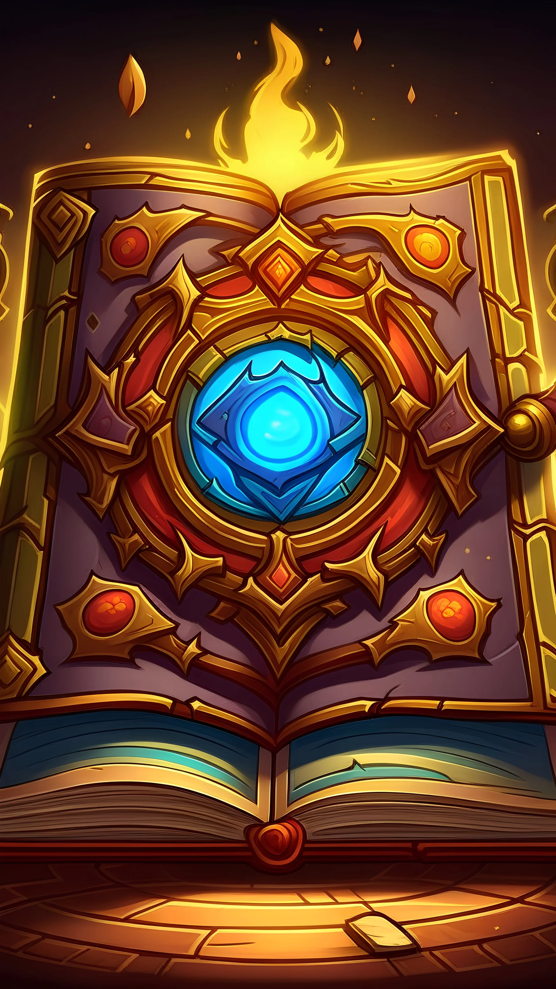 Design a hearthstone card of a sacred book