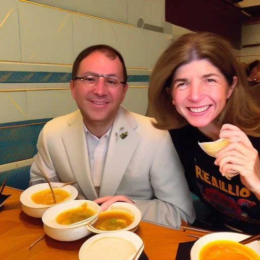 Me enjoying ramen with a happy Caroline Kennedy in Tokyo