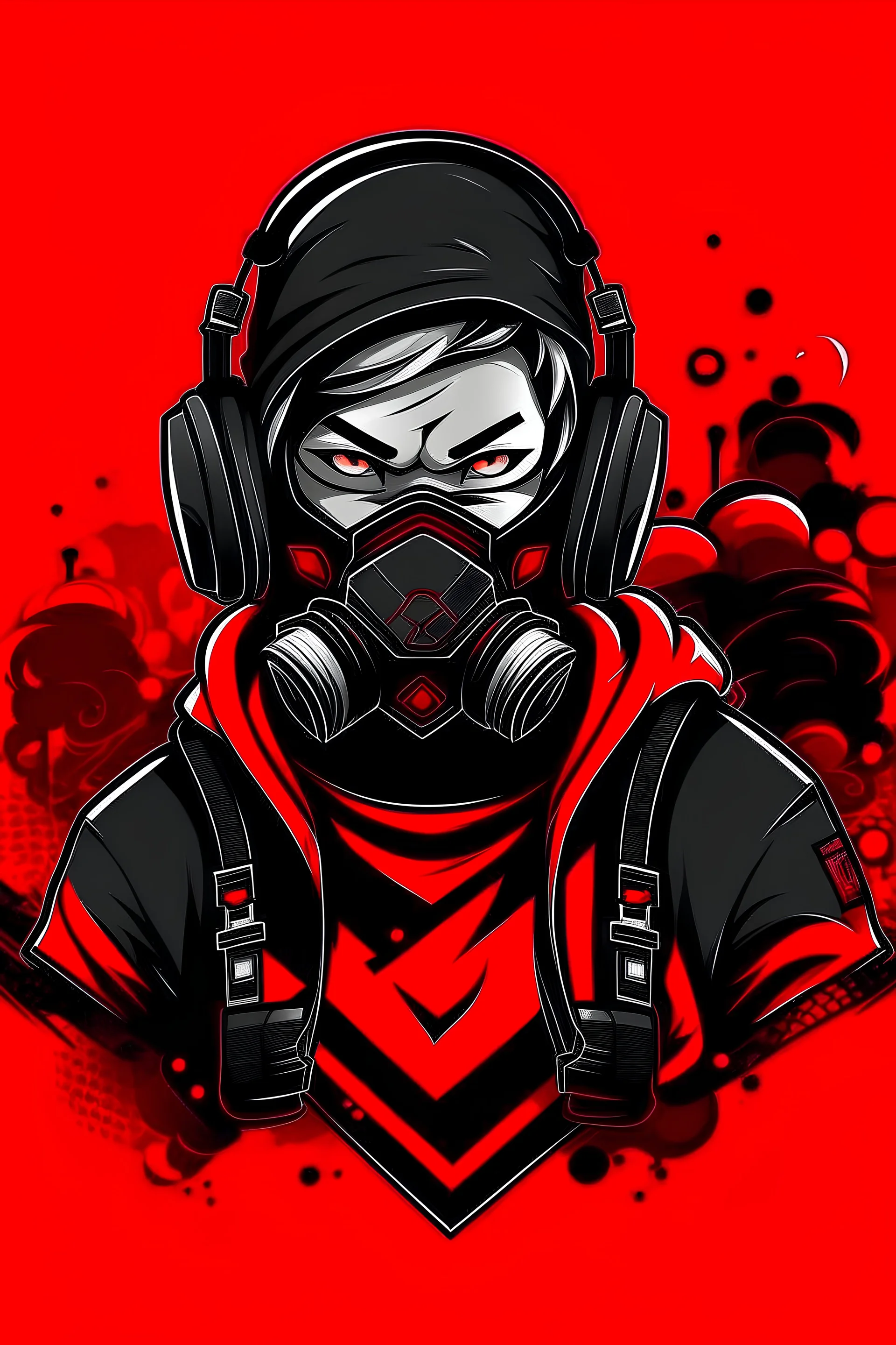 Create Internasional Toxic gamer of color red and black