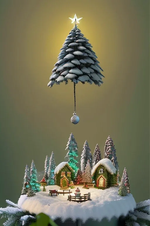 Cute tiny world Christmas diorama