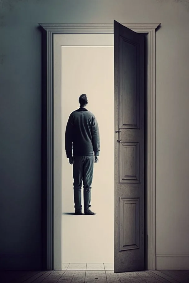 The man standing on the other side of the door