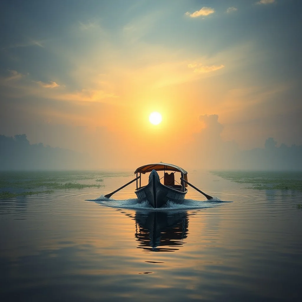 A hyper-realistic.Ultra realistic photo, a backwaters of kerala, HOF, captured with professional DSLR camera,64k, ultra detailed,colourfooll, ultra