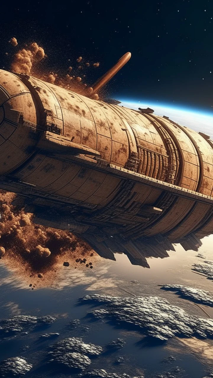A huge cigar spaceship 13Atlas crash on earth
