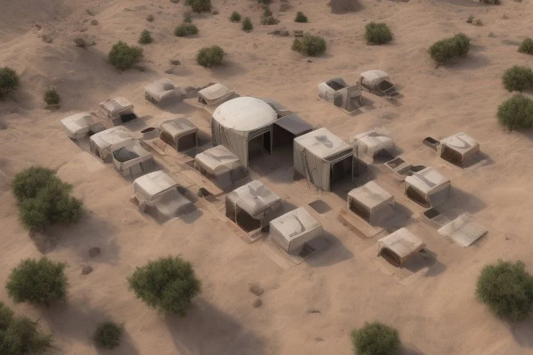 Can you please come up with a design concept for a refugee camp that houses displaces Palestinians that is Meaningful, resilient, self sufficient, safe and takes into consideration Palestinians culture and religious beliefs in the dessert using shipping containers as dwellings