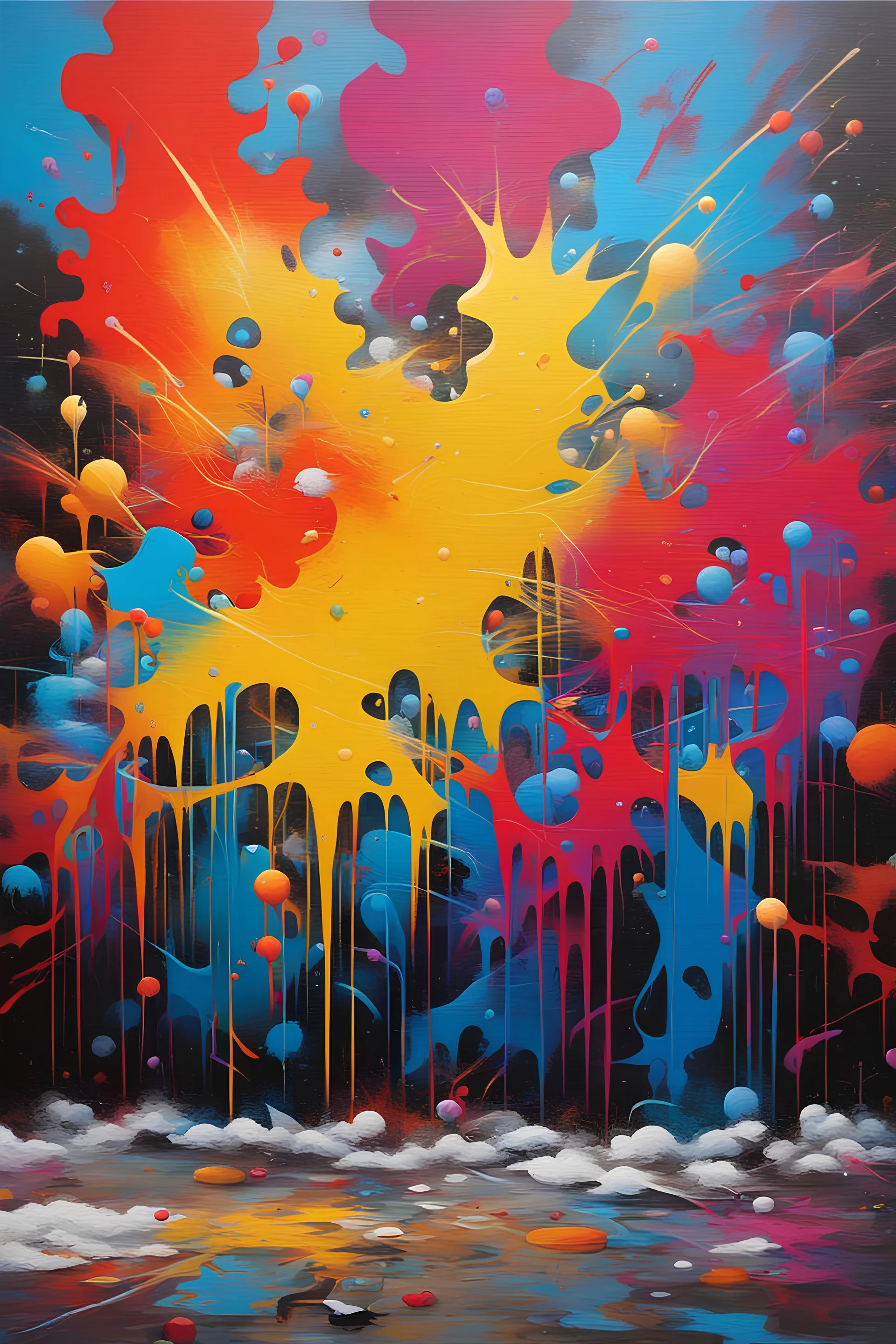 vibrant graffiti oil painting art image