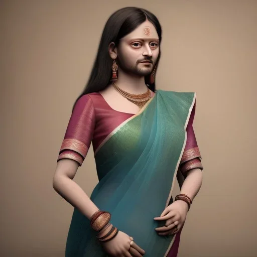 Monalisa wearing a saree, hyper realistic photograph